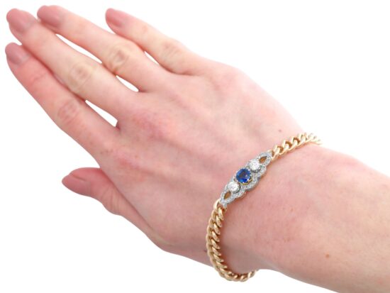 Sapphire Diamond Bracelet On Wrist