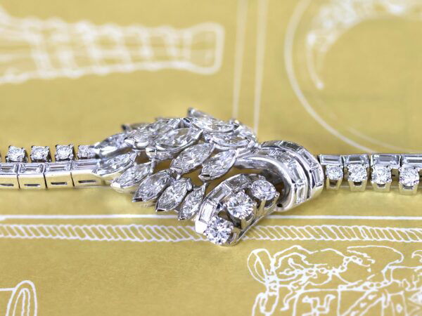 Platinum Diamond Bracelet Front View