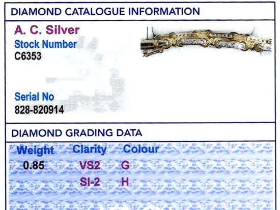 Diamond Grading Card With Bracelet