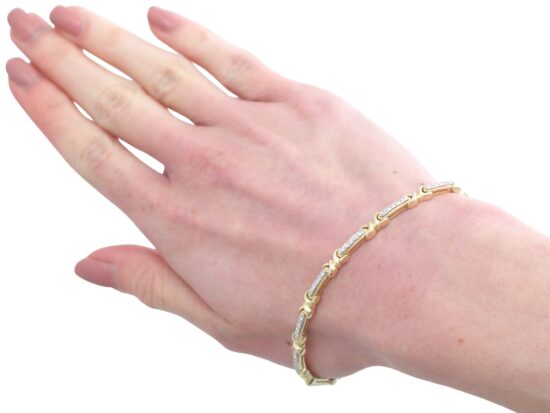 Diamond Yellow Gold Bracelet On Wrist