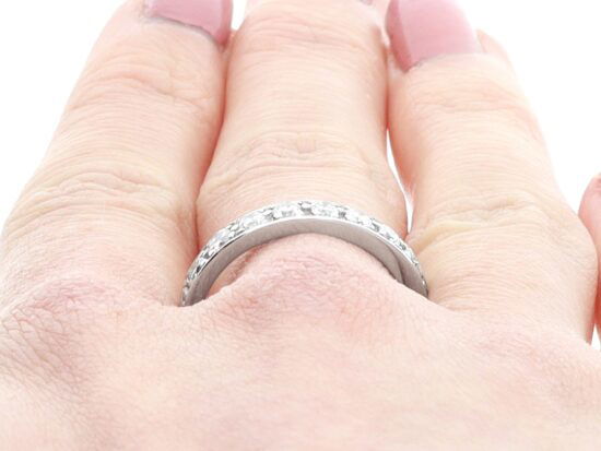 1970s diamond Eternity Ring on finger
