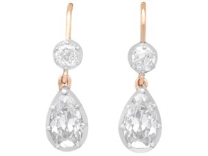 Antique Diamond Drop Earrings Front