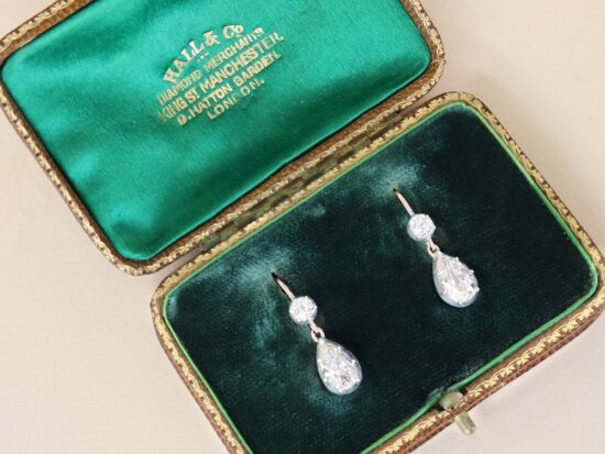 Yellow Gold Diamond Earrings Boxed