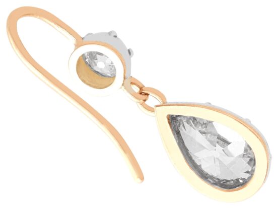 Pear Diamond Earrings Reverse Closeup