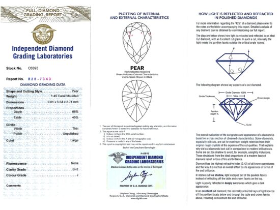 Idependent Diamond Report Card
