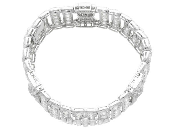 large art deco white gold diamond bracelet