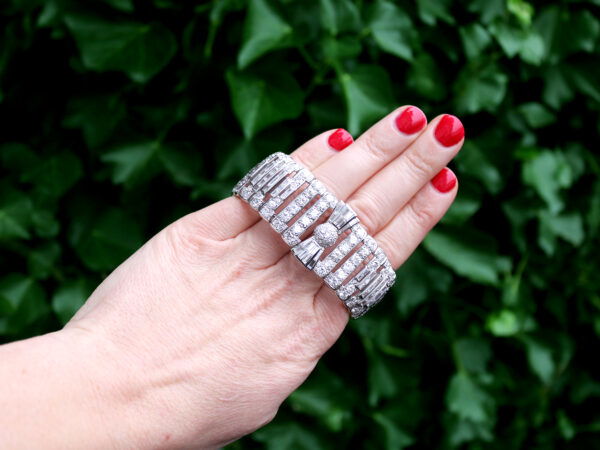 large art deco white gold diamond bracelet outside