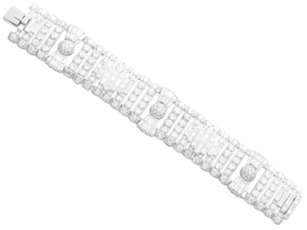 large art deco white gold diamond bracelet