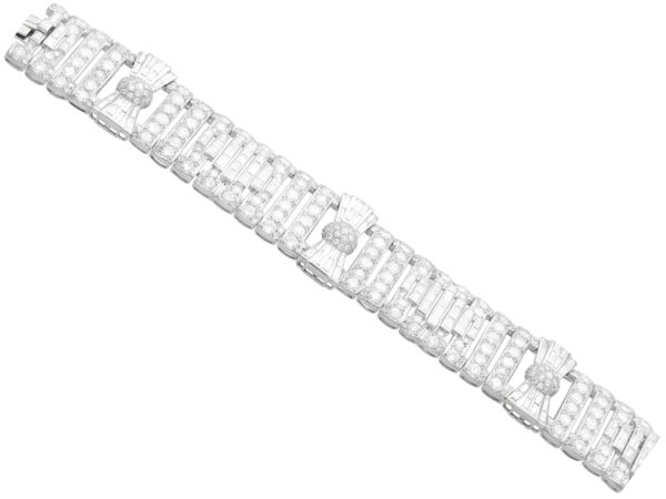 French art deco white gold diamond bracelet