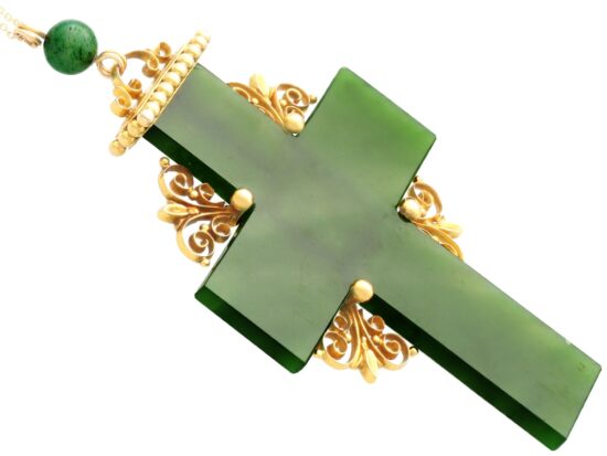 Antique Nephrite Pendant Reverse Closeup