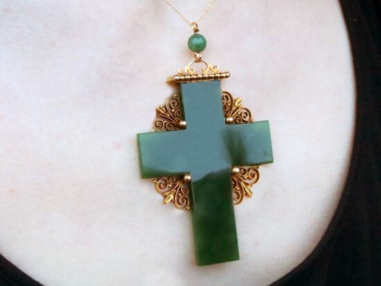Cross Pendant On Neck Closeup