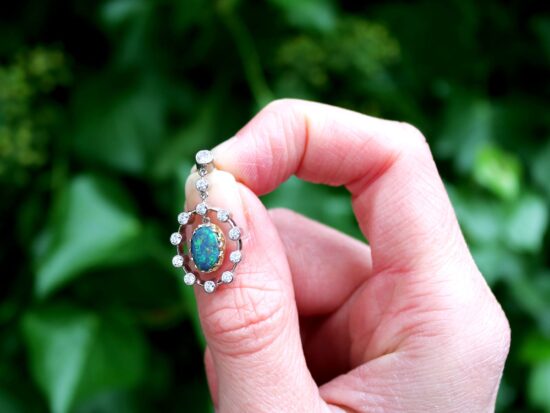 Opal Diamond Earrings Outside