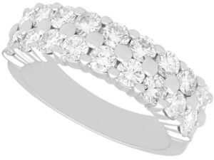 Double Row Diamond Band White Gold