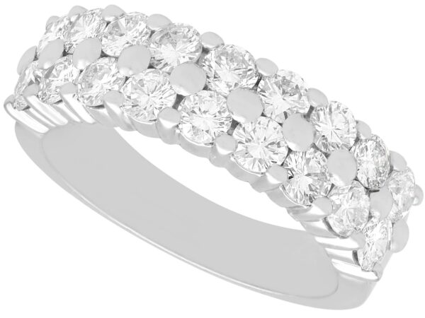 Double Row Diamond Band White Gold