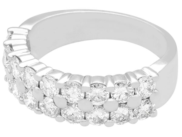 Double Row Diamond Band White Gold