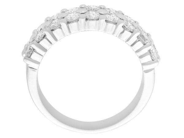 Double Row Diamond Band White Gold