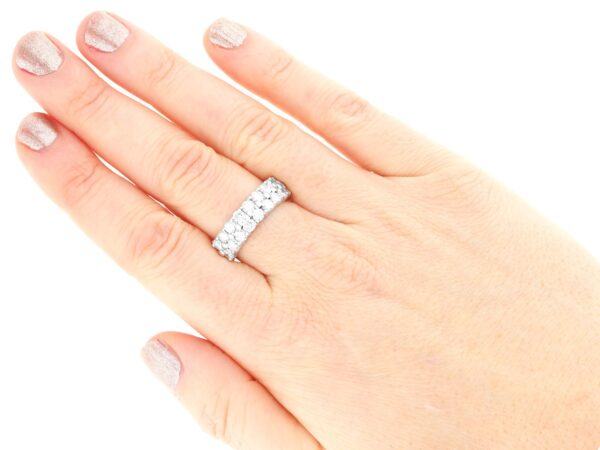 Double Row Diamond Band White Gold wearing