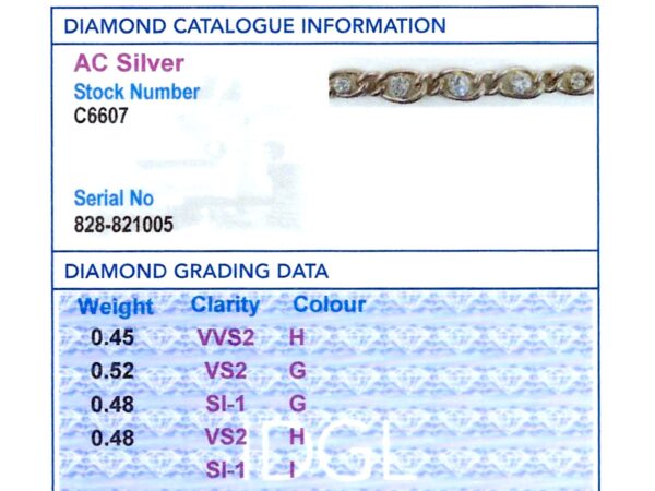 Diamond Grading Card With Bracelet