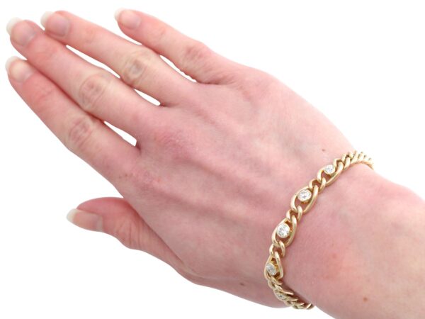 Diamond Yellow Gold Bracelet On Wrist