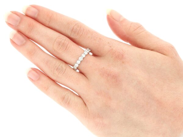 1950s 18ct White Gold Eternity Ring wearing
