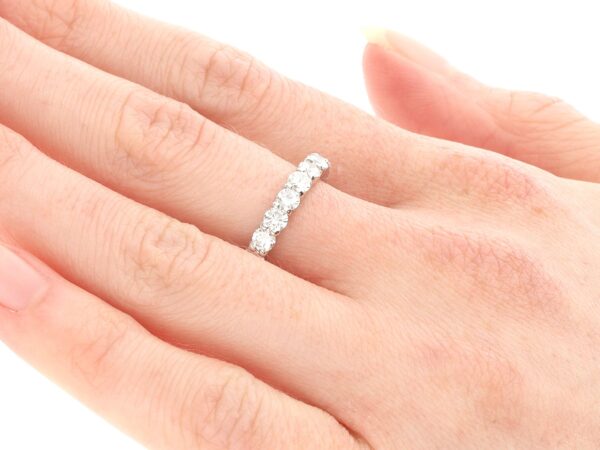 1950s 18ct White Gold Eternity Ring on hand