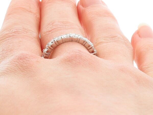 1950s 18ct White Gold Eternity Ring on finger