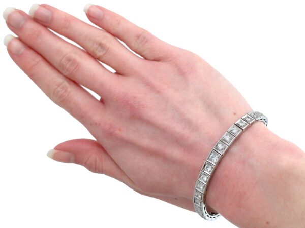 Diamond Platinum Bracelet On Wrist