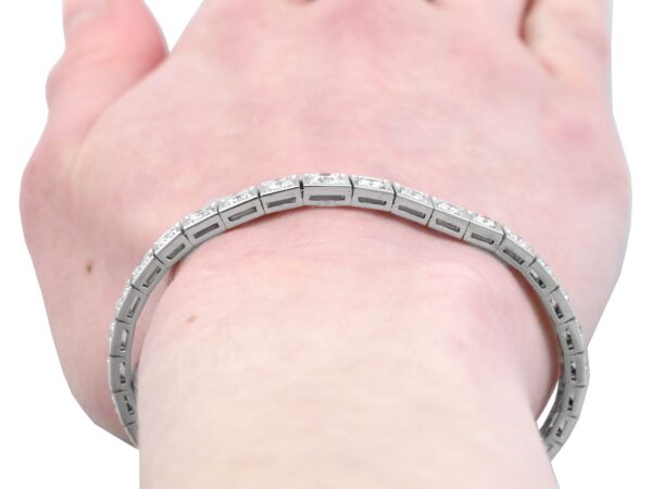 Platinum Diamond Bracelet Worn Close-Up