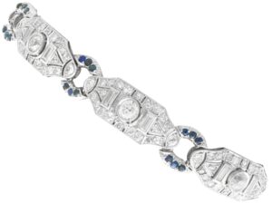 Art Deco Sapphire Diamond Platinum Bracelet