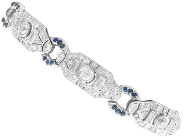 Art Deco Sapphire Diamond Platinum Bracelet