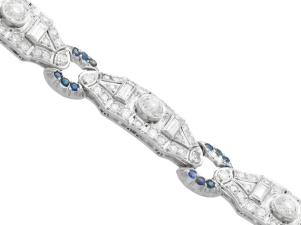 Platinum Sapphire Diamond Bracelet Close-Up