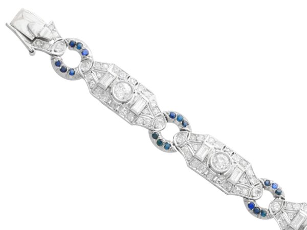 Art Deco Sapphire Diamond Bracelet Reverse