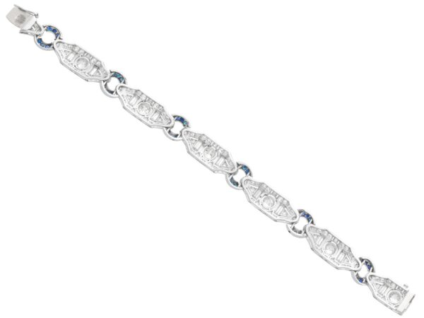 Antique Sapphire Diamond Link Bracelet