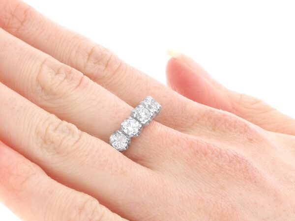 18ct white gold eternity ring on finger