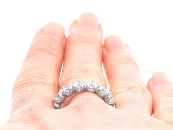 wearing 18ct white gold eternity ring