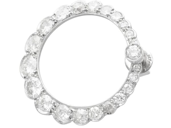 platinum diamond hoop earring