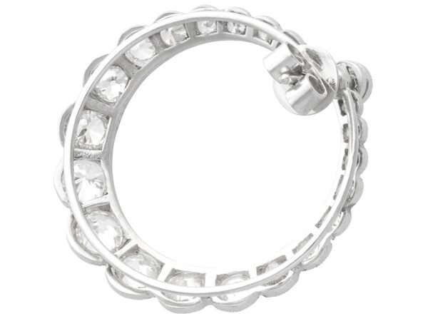 reverse of platinum diamond hoop earrings