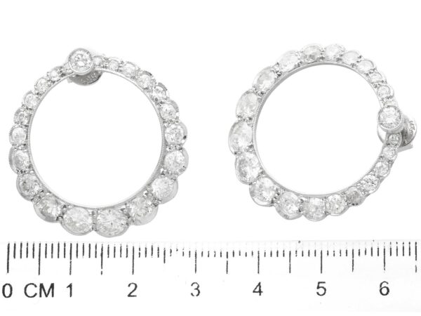 size of platinum diamond hoop earrings