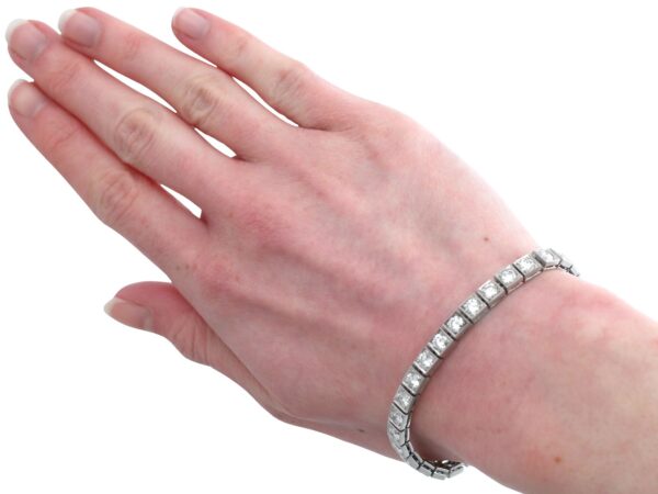 Diamond White Gold Bracelet On Wrist