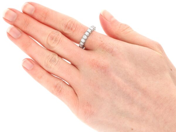 1950's Diamond Eternity Ring UK wearing