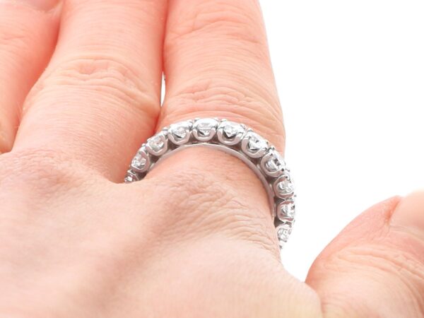 1950's Diamond Eternity Ring UK on finger