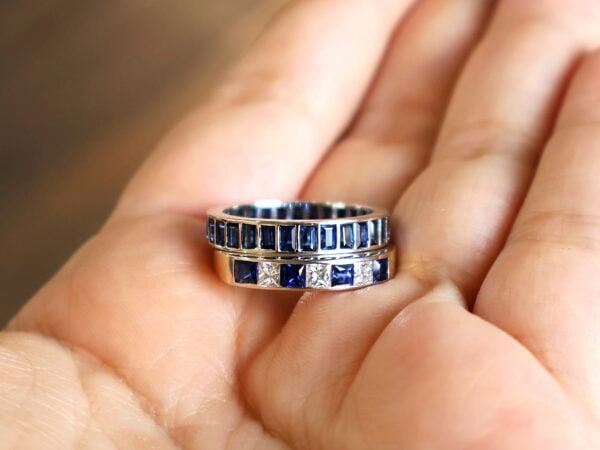 stacked full sapphire eternity ring