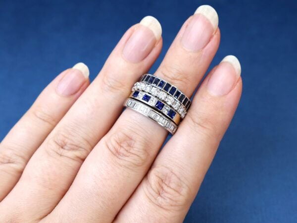 stacked full sapphire eternity rings