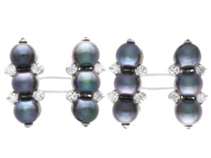 Tahitian pearl and diamond cufflinks