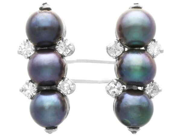 Tahitian pearl and diamond cufflink