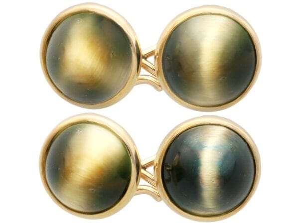 gold tigers eye cufflinks