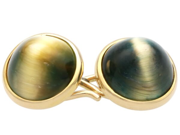 antique tigers eye cufflink