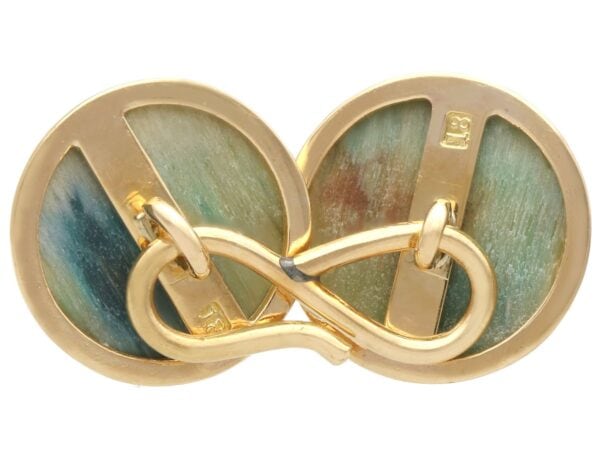 back of tigers eye cufflink