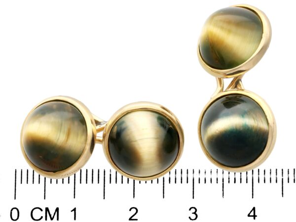 size of tigers eye cufflink