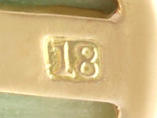 tigers eye cufflink gold hallmarks